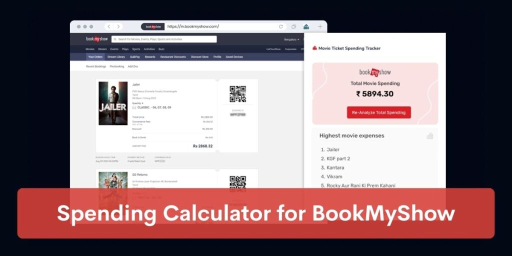 Spending Calculator for BookMyShow